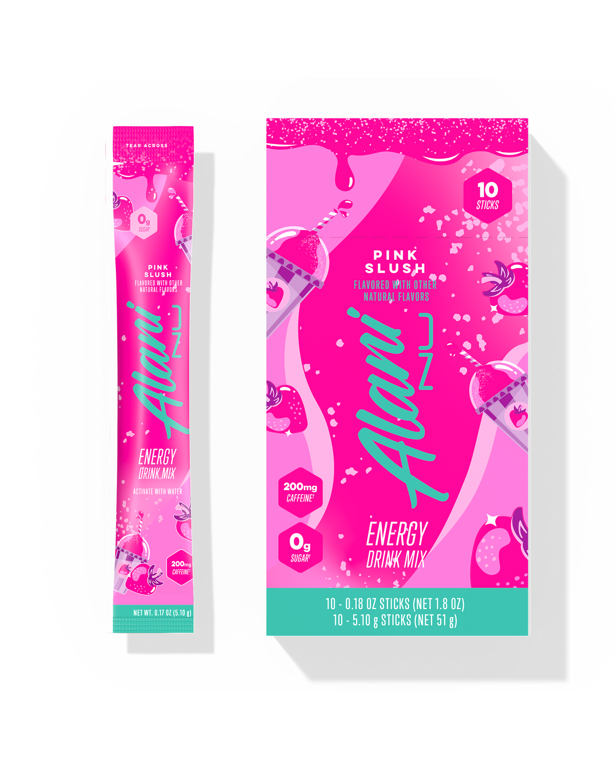 Pink Slush Energy Drink Sticks, 10-Pack