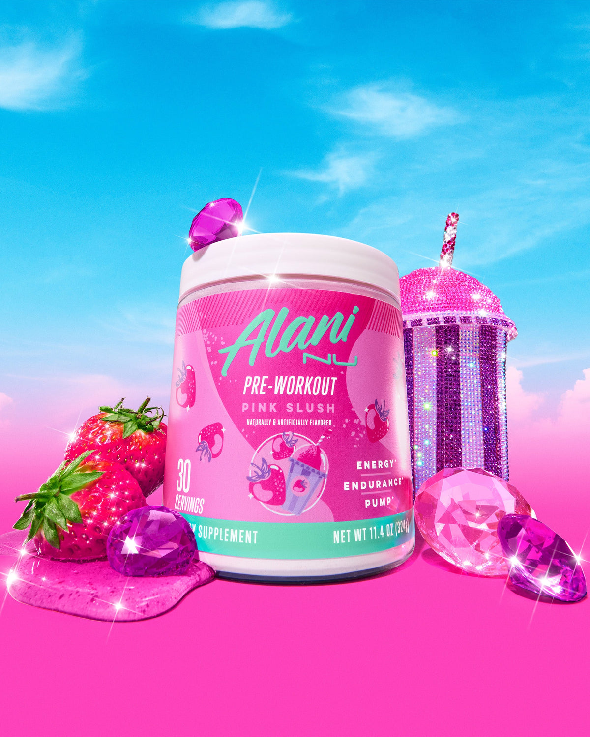 Pink Slush Pre-Workout for Endurance Support, 30 Servings