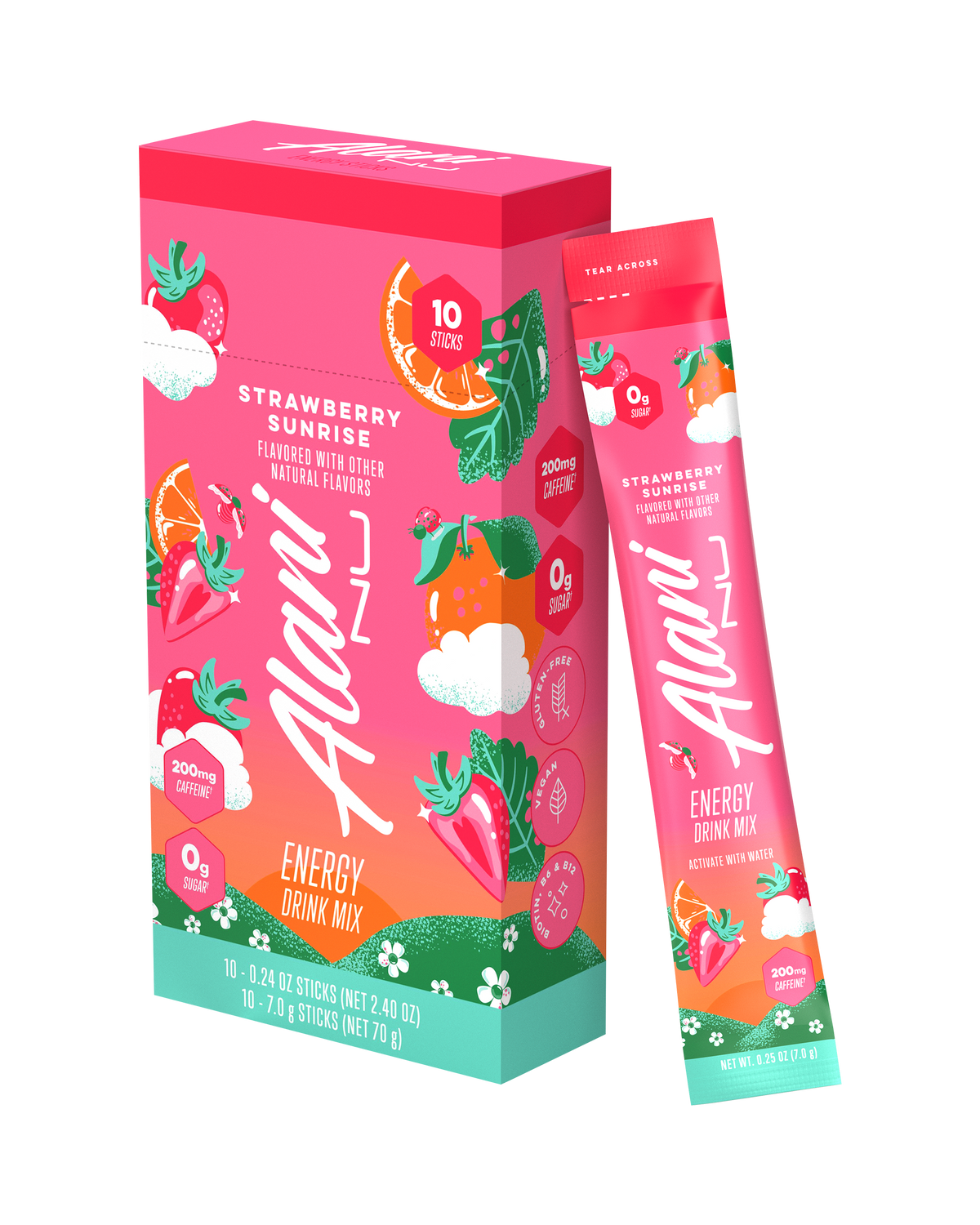 Strawberry Sunrise Energy Sticks - 10-Pack