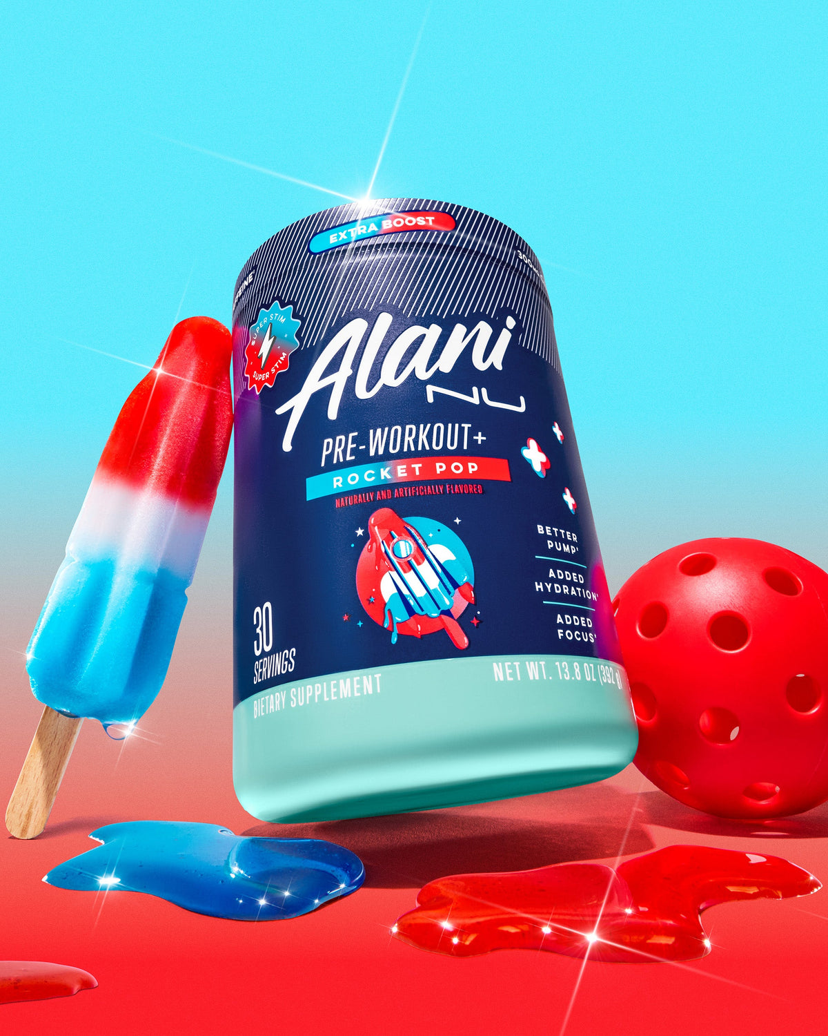 Rocket Pop Pre-Workout+ Supplement, 30 Servings