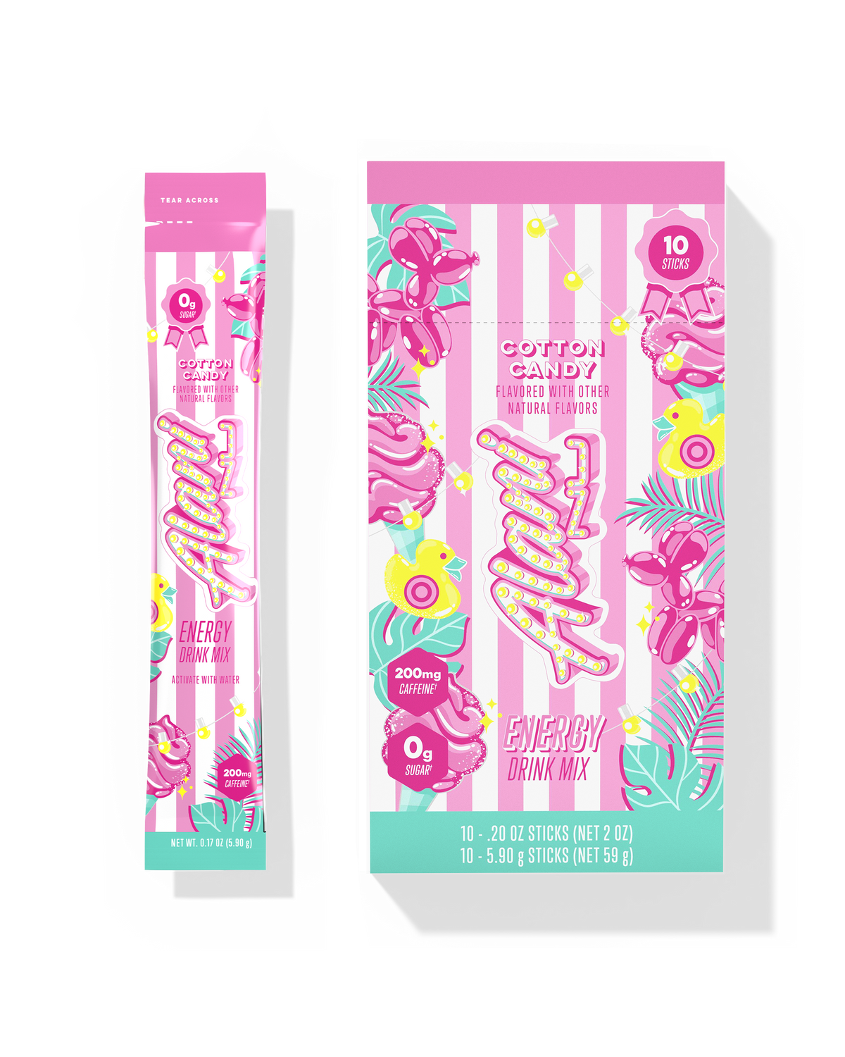 Cotton Candy Energy Sticks - 10-Pack